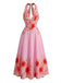 Robe Halter Col V Sunflower Fitted Waist Évasé Années 1950 5