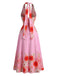 Robe Halter Col V Sunflower Fitted Waist Évasé Années 1950 6