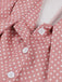 Robe Évasée à Pois avec Nœud Rose Années 1950 4