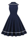 Robe Sailor Rouge Nœud Sleeveless Évasé Années 1950 2