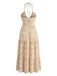 Robe Vacances Dos Nu Floral Orange années 40 3