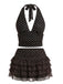 Ensemble 2 Pièces 2PCS à Pois Halter & à Volants Étagés en Filet Années 1950 4