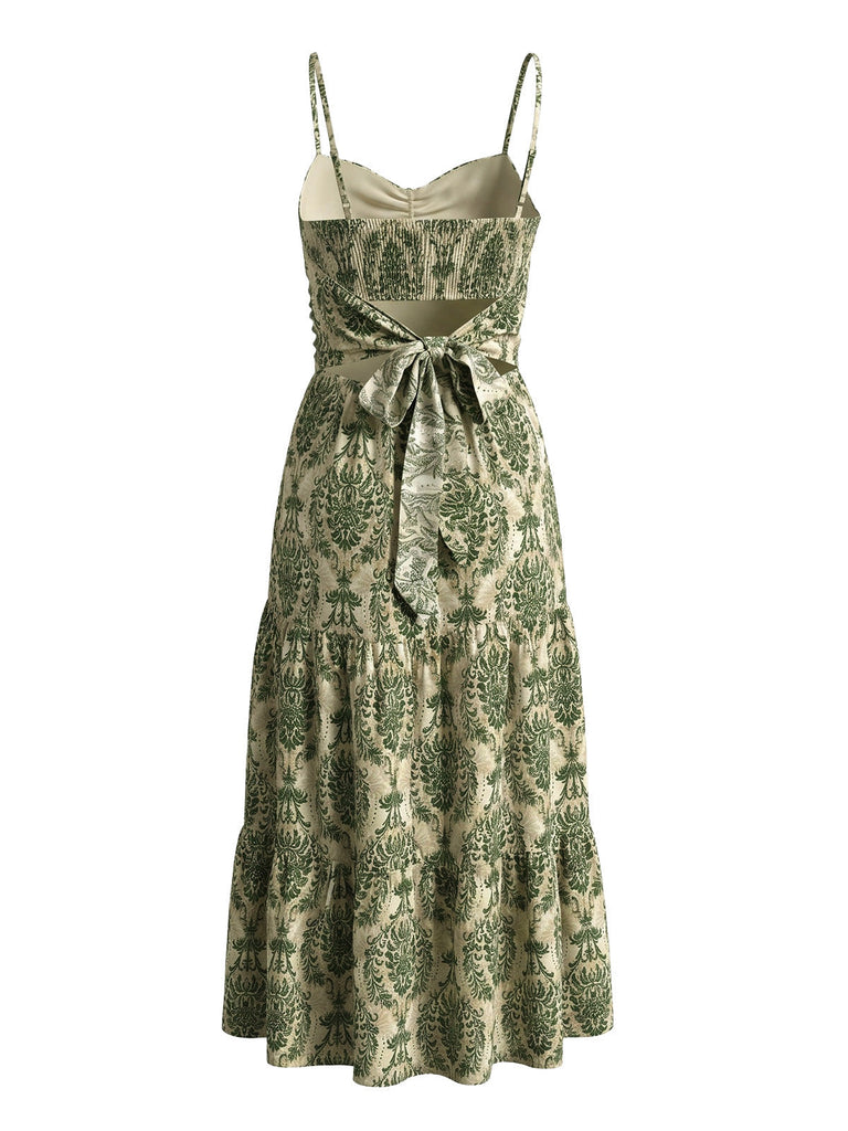 Robe Damask Bretelles Spaghetti Sweetheart en A Années 1950 4
