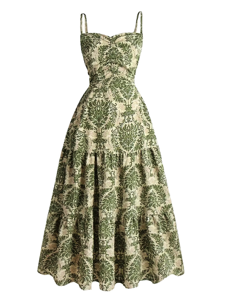 Robe Damask Bretelles Spaghetti Sweetheart en A Années 1950 3