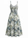 Robe à Bretelles Bohème Floral Tropical Vert années 70 3