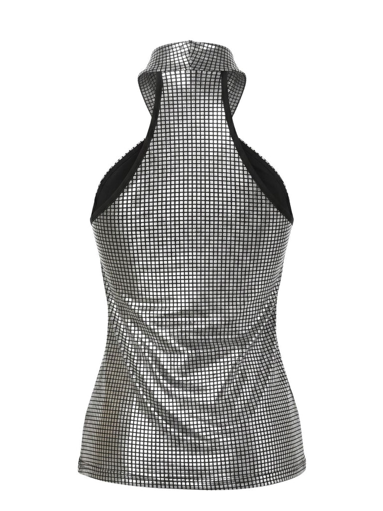 Tops Croisé Dos Nu Métallique Pailleté Années 1960 6