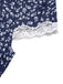 Robe Floral en Dentelle Col V Patchwork Bleu Foncé Années 1940 4