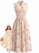 Robe Midi Dentelle Col Montant Floral années 40