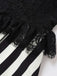 [Prévente] Robe Évasée Noire Dos-Nu Panneau Dentelle Rayé Années 1950 6