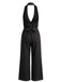 Combinaison à Jambes Larges Halter Col V Profond Ceinturée Unie Années 1930 5