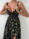 Robe Col V Imprimé Citron Fendue Taille Haute Années 1950 12