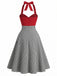 Robe Dos-Nu Carreaux Vichy Noir & Blanc Rouge Années 50