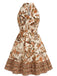 Robe Évasée Ceinturée Dos Nu Floral années 50 2