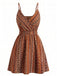 Mini-robe rayée bohème col V années 70
