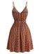 Mini-robe rayée bohème col V années 70