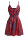 Mini-robe rayée bohème col V années 70