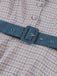 Robe Bleu à Carreaux Nœud Évasé Ceinturé Années 1950 7