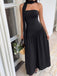 Robe Maxi Asymétrique Bustier Écharpe Noire Années 30