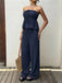 Ensemble 2 Pièces Top Bustier Texturé à Volants & Pantalon Bleu Années 50