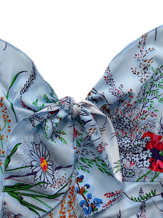 Robe Trapèze Florale Col Claudine Manches Courtes années '60 2