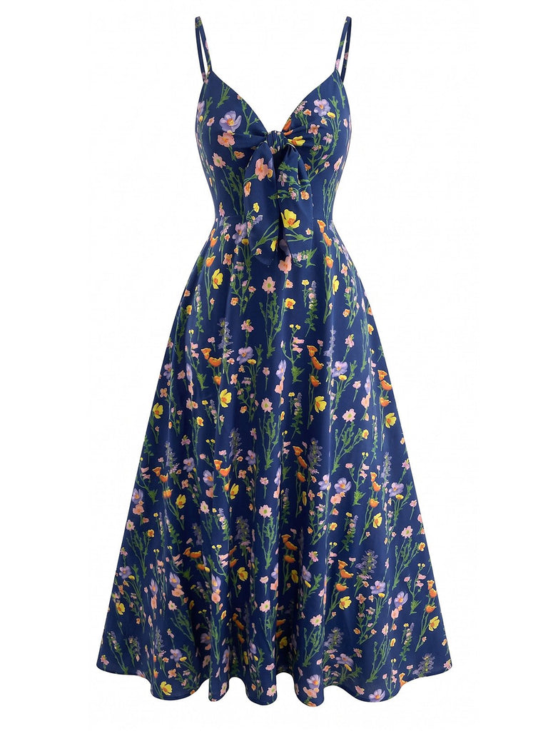 Robe Trapèze Florale Col Claudine Manches Courtes années '60 11