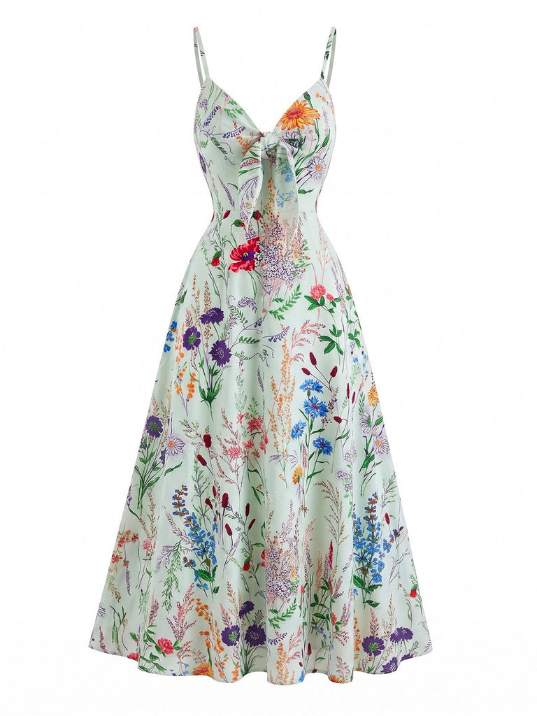 Robe Trapèze Florale Col Claudine Manches Courtes années '60 4