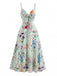 Robe Trapèze Florale Col Claudine Manches Courtes années '60 4