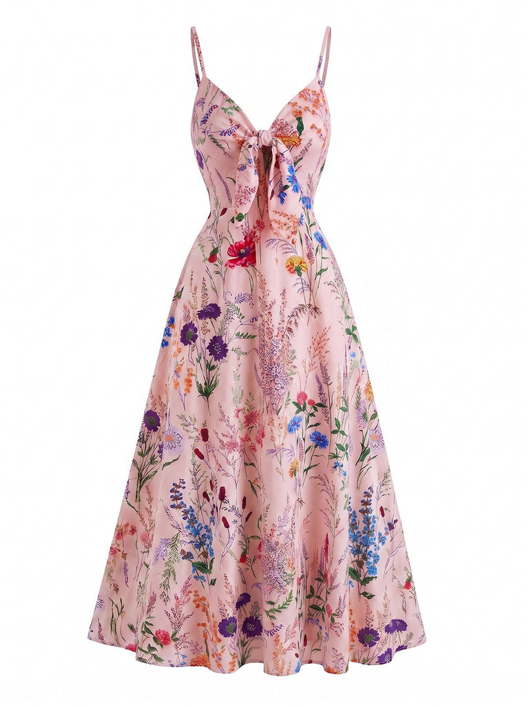 Robe Trapèze Florale Col Claudine Manches Courtes années '60 7