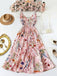 Robe Trapèze Florale Col Claudine Manches Courtes années '60 8