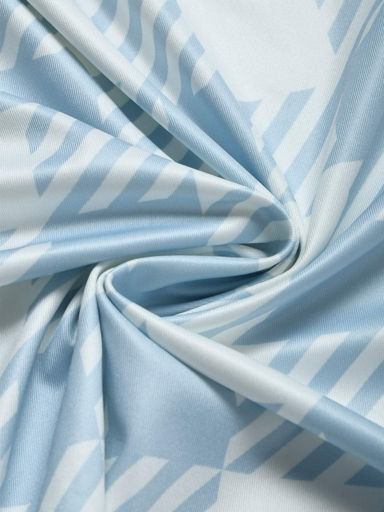 [Prévente] Robe Ceinturé 2000s Y2K Papillon Pied-de-Poule Bleu Clair 7