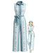 [Prévente] Combinaison à Jambes Larges Boutonnée Ceinturée Floral Bleu Clair Années 70