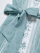 [Prévente] Combinaison à Jambes Larges Boutonnée Ceinturée Floral Bleu Clair Années 70