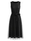 Robe sans Manches à Sequins en Maille Noire Années 50