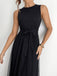 Robe sans Manches Paillettes Tulle Patchwork Noire Années 50