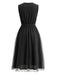Robe sans Manches à Sequins en Maille Noire Années 50