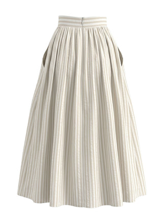 Jupe Rayé Taille Haute Évasé Midi Années 1950 2