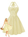 Robe Mini Évasée Dos-Nu Rayée Nouage Col Années 50