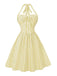 Robe Mini Évasée Dos-Nu Rayée Nouage Col Années 50