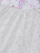 Robe Multicolore Smocké Floral Dentelle à Étages Maxi Années 1970 4