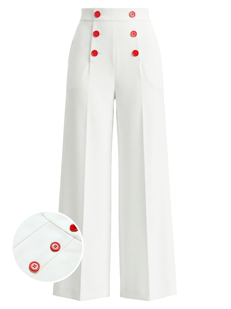 [Prévente] Pantalon Double Boutonnage Rouge Blanc Années 50