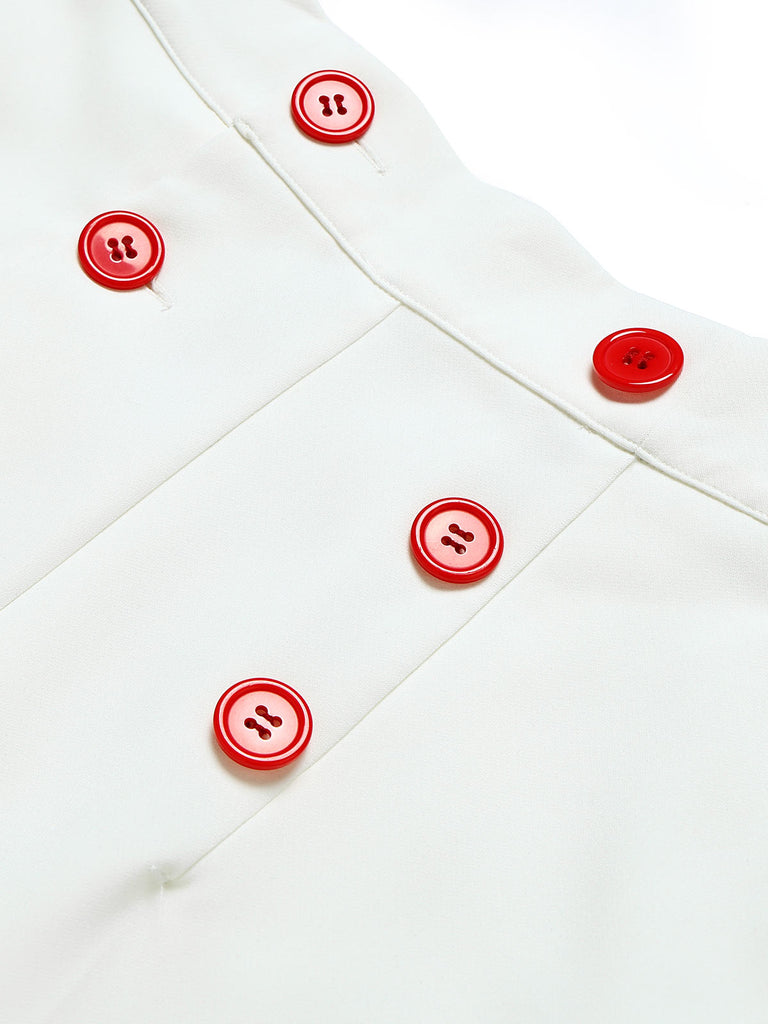 [Prévente] Pantalon Double Boutonnage Rouge Blanc Années 50