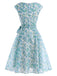 [Prévente] Robe Évasée Florale Col Bateau Ceinture à Nouer Années 1950 4