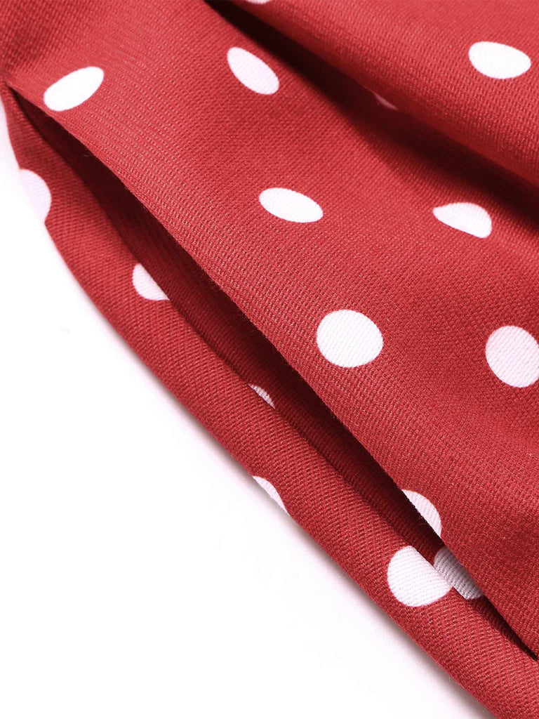 [Prévente] Robe à Pois à Col Pétale Bleu Marine Années 1950