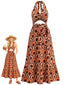 [Prévente] Robe longue dos nu abstrait décolleté plongeant V et découpes années 70