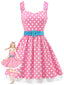 [Prévente] Robe Ceinturée à Pois Rose Années 50