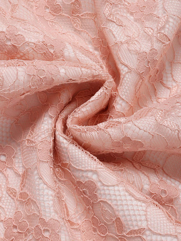[Prévente] Robe Bretelles Spaghetti Col Cœur Dentelle Col Corset Rose Années 1940 7