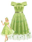 [Prévente] Robe épaules dénudées et nœud surcouche amovible tulle façon papillon années 50