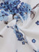 Robe Blanc Floral Col V Sans Manches Ceinturé Asymétrique Années 1950 6