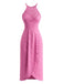 Robe Noire Licou Crochet Bohème Midi Années 60
