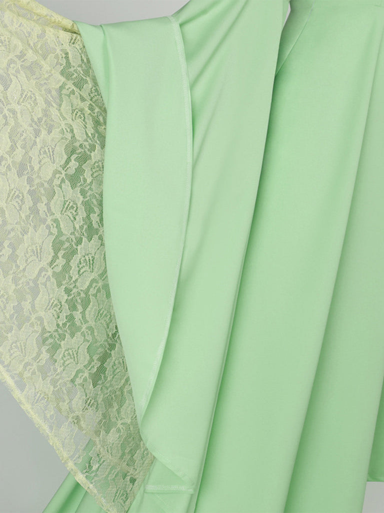 Robe Inspiration Elfe Princesse Brodée Cosplay Verte Années 1980 4